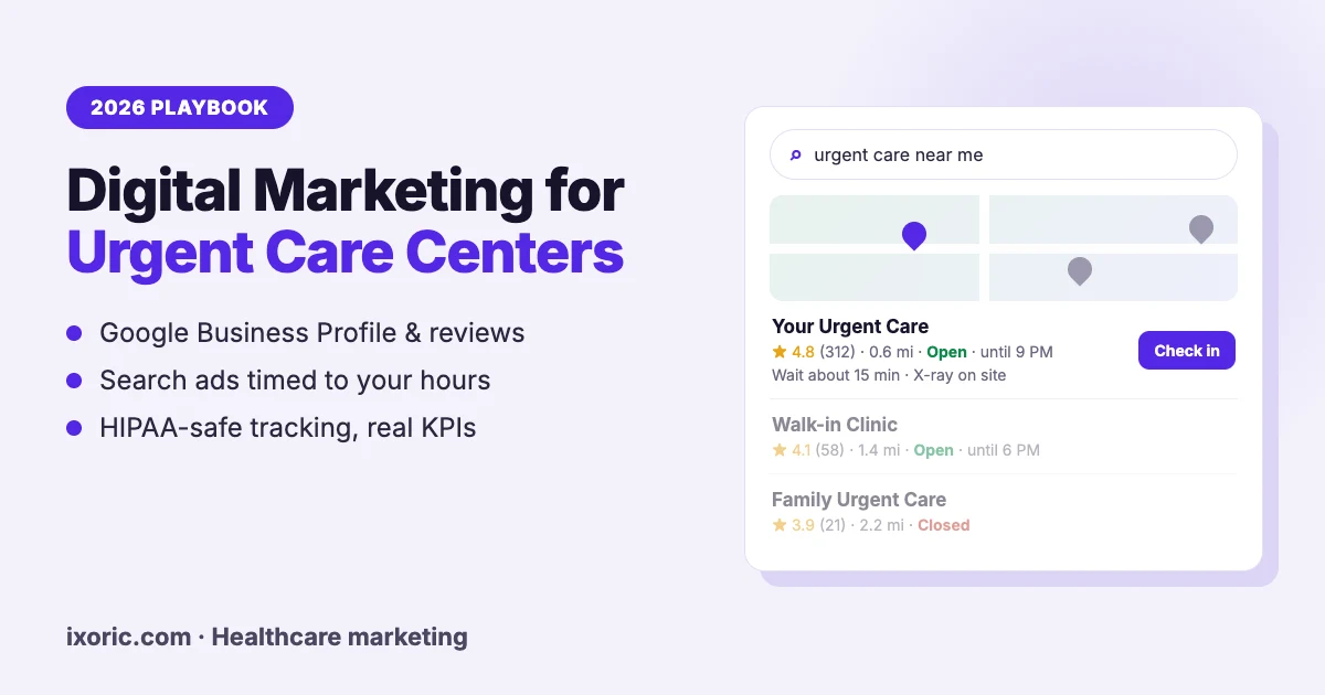 Digital Marketing for Urgent Care Centers: The 2026 Playbook (With the Data and the Compliance Rules)