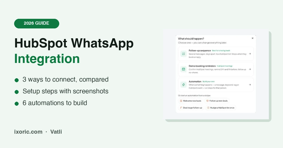 HubSpot WhatsApp Integration: 3 Ways to Connect (2026 Guide)