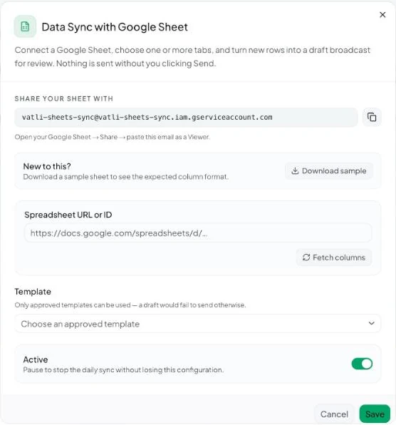 Data Sync with Google Sheet.